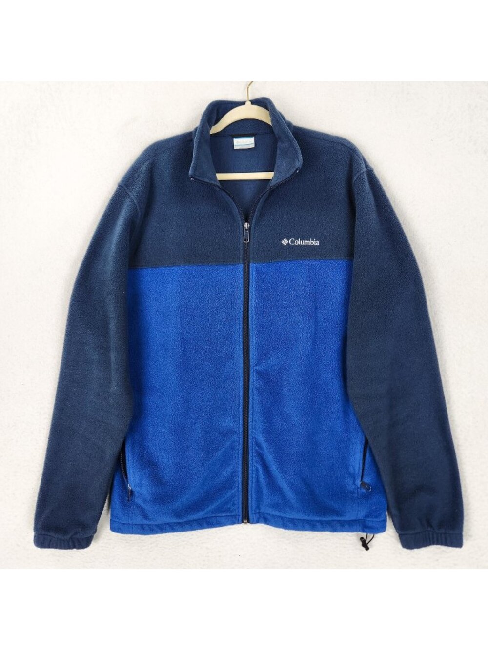 Columbia Jacket Mens XL Blue Fleece Full Zip Pockets Casual Outdoor